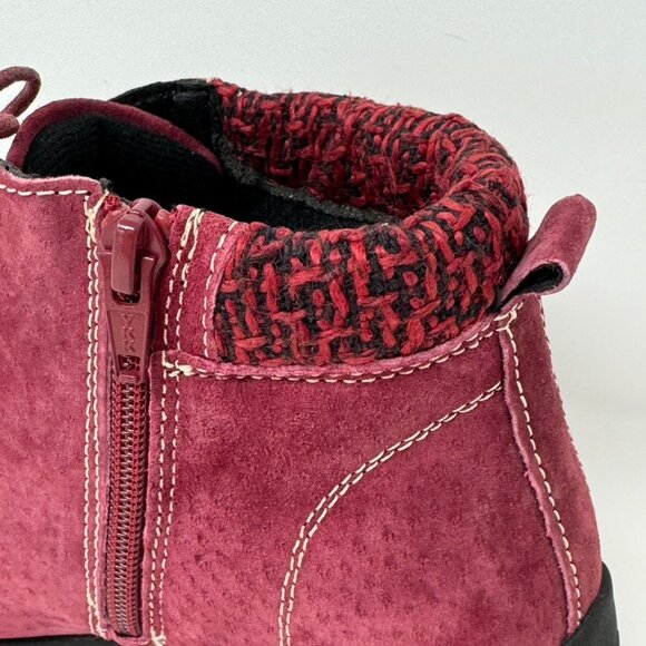 Propet Womens Burgundy Suede Leather Side Zip Snow Booties Size 6 - Picture 4 of 12